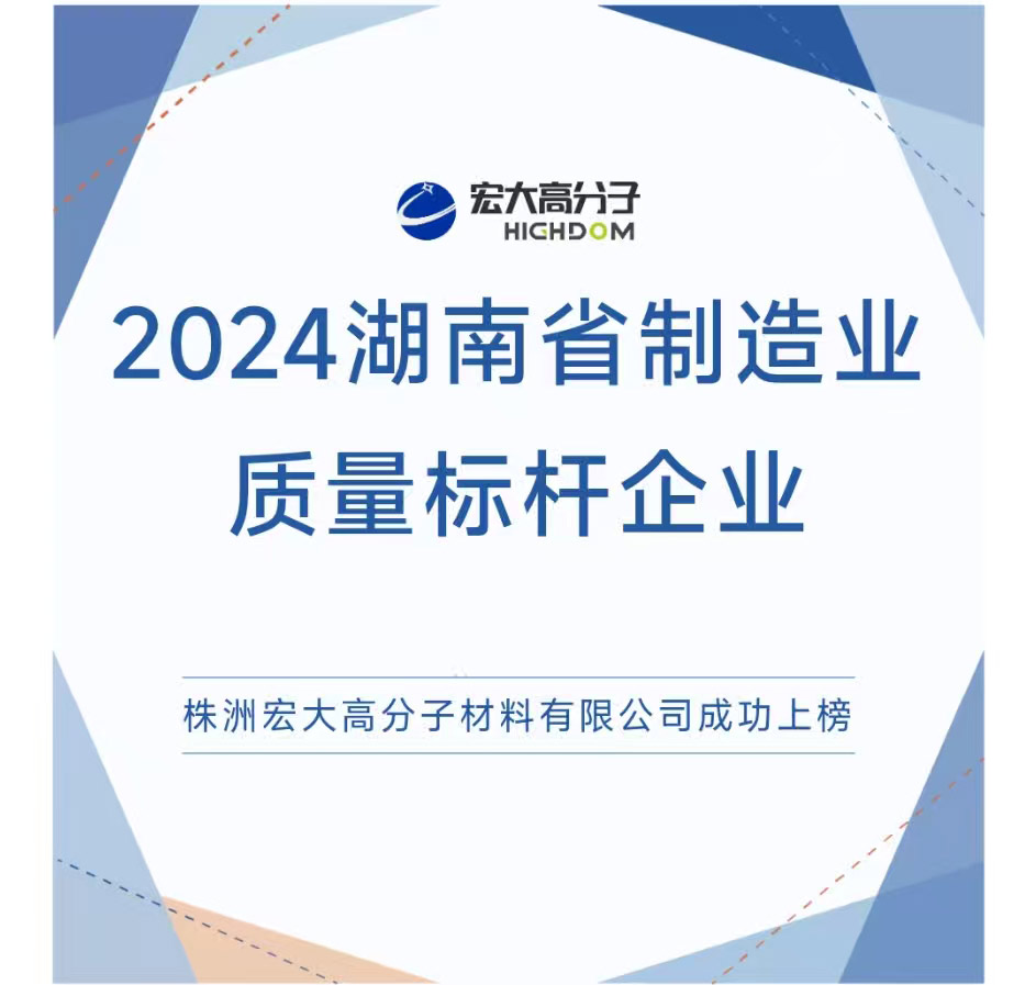 喜報(bào)|2024湖南省制造業(yè)質(zhì)量標(biāo)桿企業(yè)：宏大高分子再獲認(rèn)證！